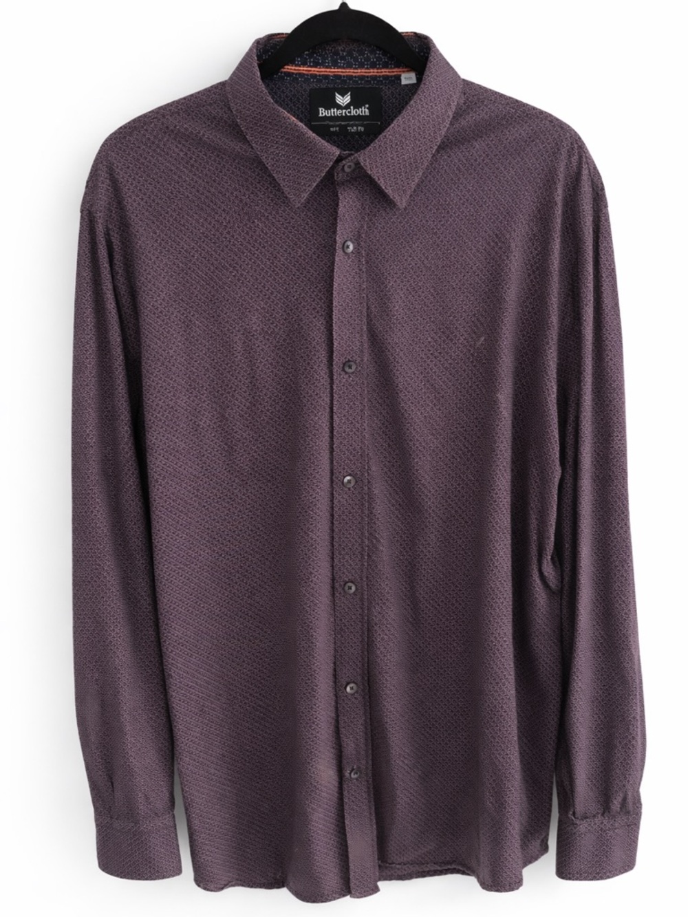 Buttercloth Burgundy Dress Shirt Mens 3XL Button Up Soft Stretch